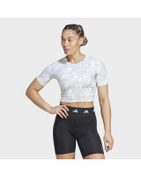 T-shirt Court pour Femme Crop Top À Imprimé Camouflage Techfit - Silver