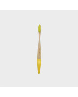 Brosse à Dents Souple en Bambou 100% Biodégradable avec Manche Jaune